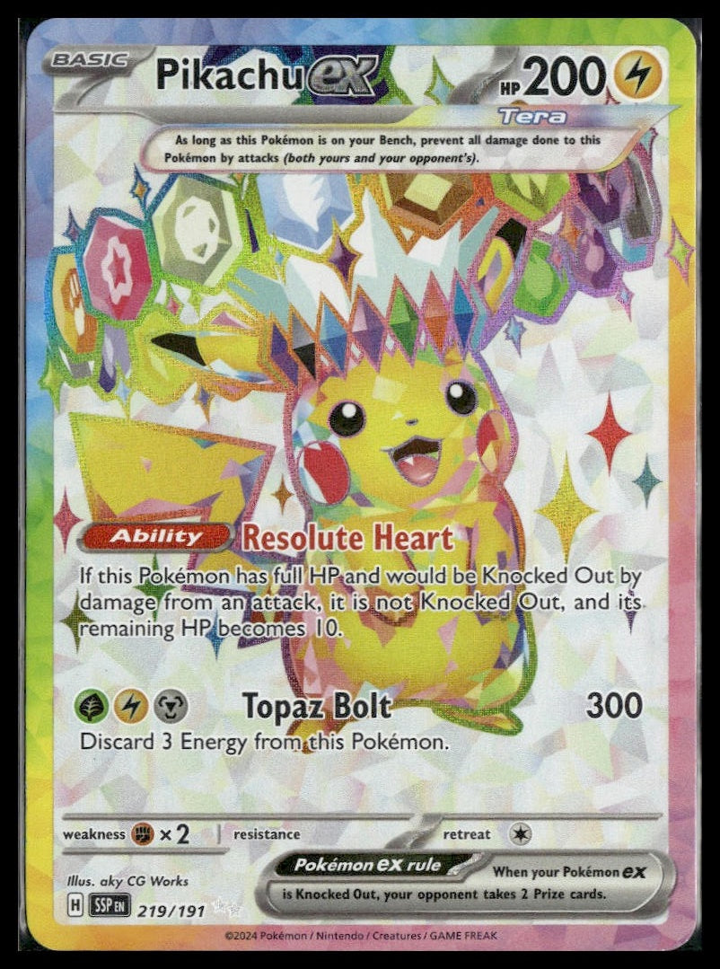 Pikachu ex #219/191 Surging Sparks VLP