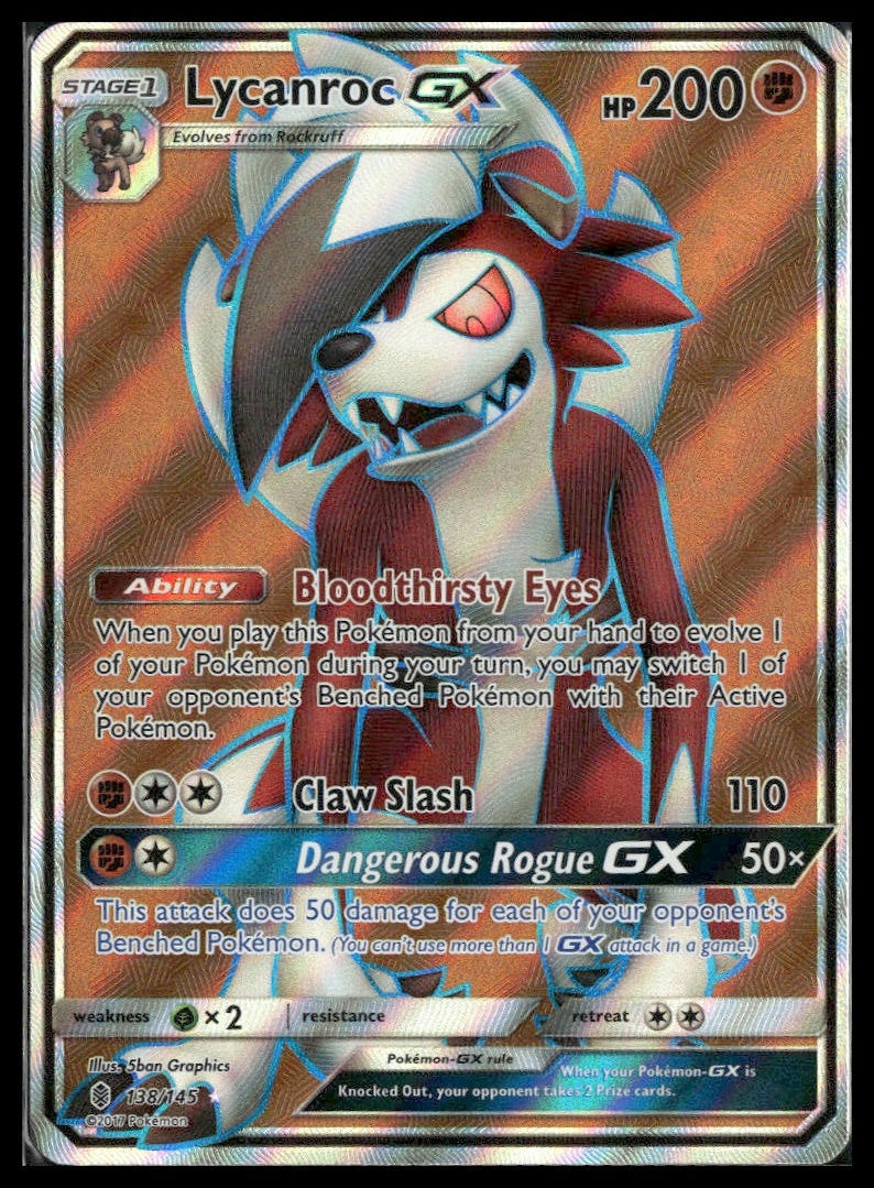 Lycanroc GX (Full Art) #138/145 SM - Guardians Rising LP