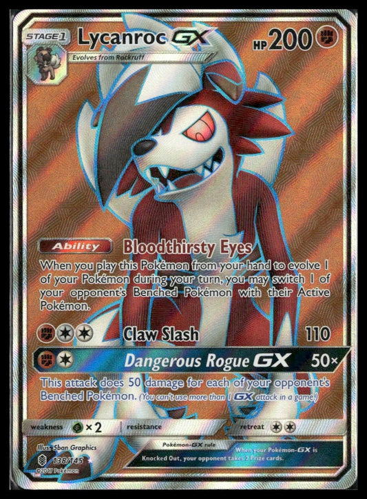 Lycanroc GX (Full Art) #138/145 SM - Guardians Rising LP