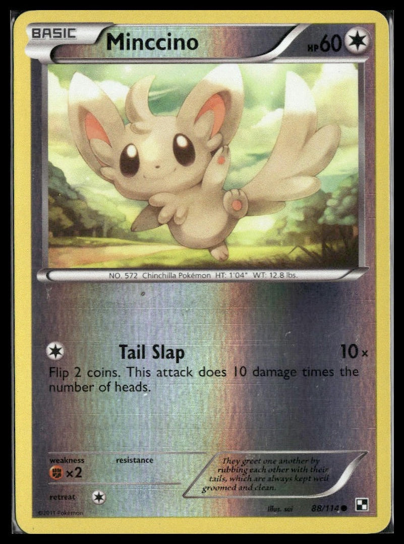 Minccino #88/114 Reverse Holo Black and White LP