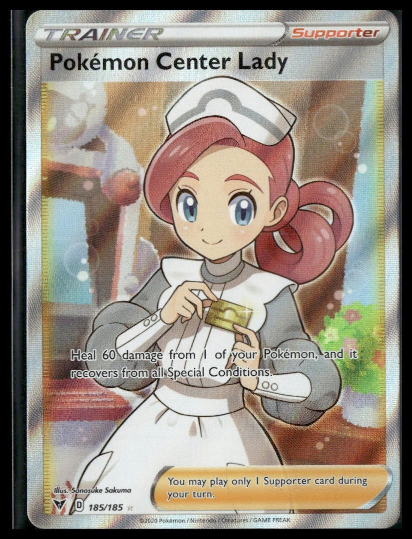 Pokemon Center Lady (Full Art) #185/185 Vivid Voltage NM