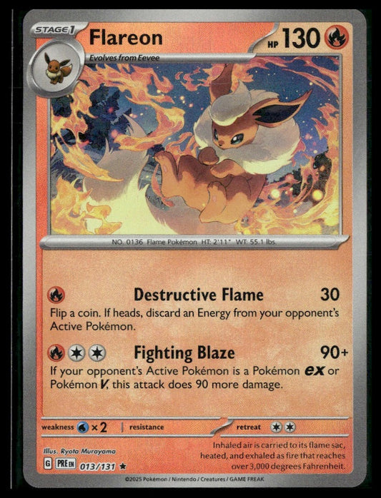 Flareon (Master Ball) #13/131 Prismatic Evolutions NM