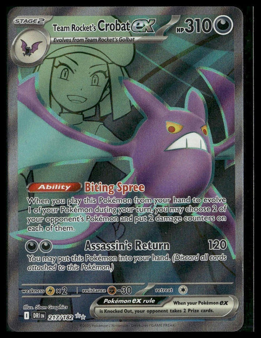Team Rocket's Crobat ex #217/182 Destined Rivals LP