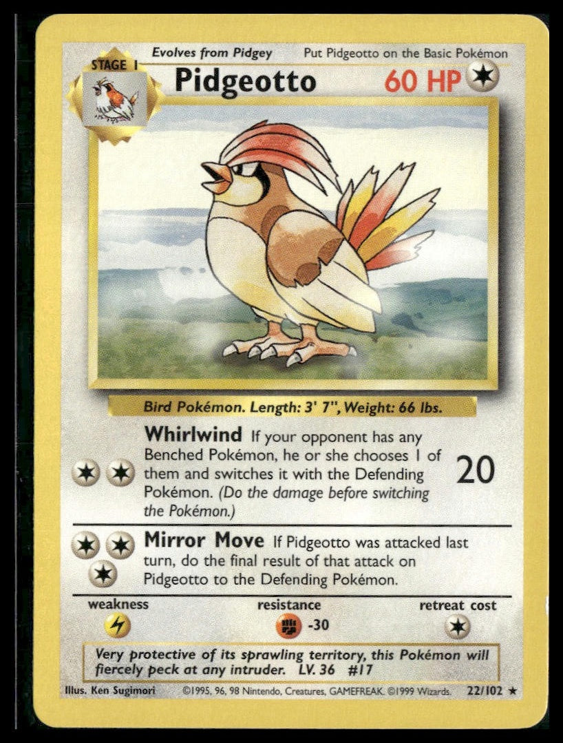 Pidgeotto #022/102 Base Set LP