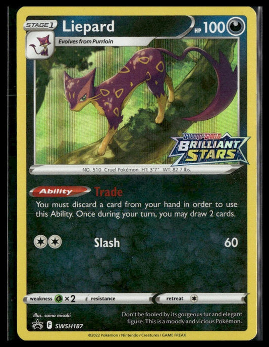 Liepard #SWSH187 STAMP Sword & Shield Promo Cards NM