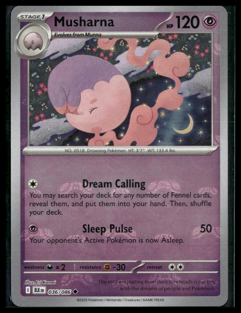 Musharna (Master Ball) #036/086 Black Bolt NM