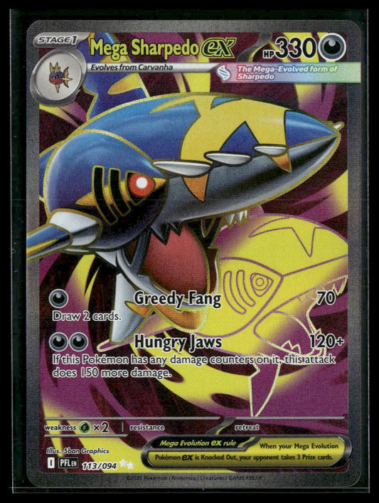 Mega Sharpedo ex #113/094 Phantasmal Flames VLP