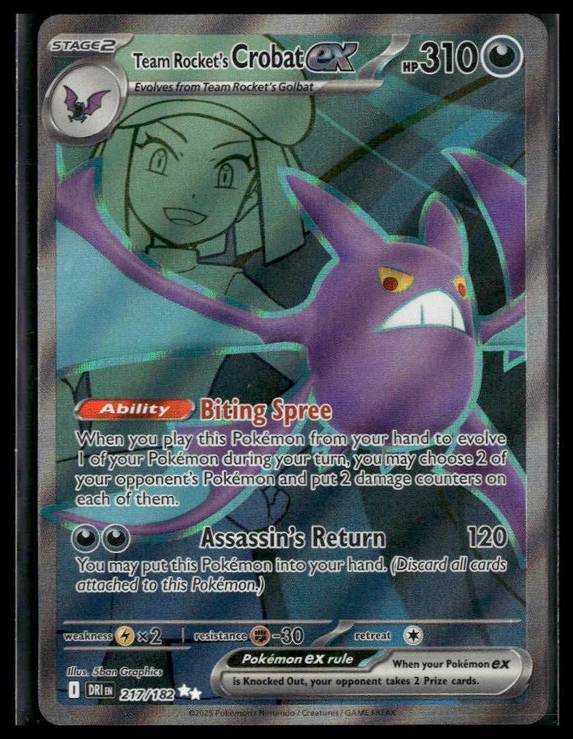Team Rocket's Crobat ex #217/182 Destined Rivals VLP