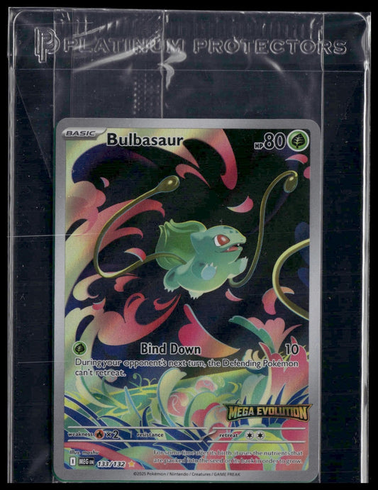 Bulbasaur #133/132 STAMP SEALED Mega Evolution Booster Box Topper NM