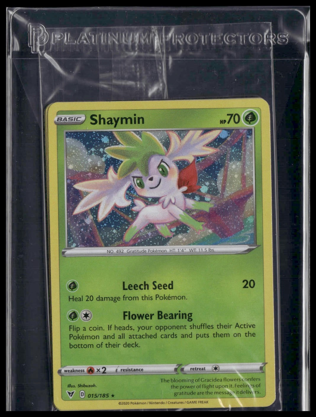 Shaymin #015/185 Shibuzoh. STAMP SEALED Cosmos Holo Vivid Voltage Promo NM