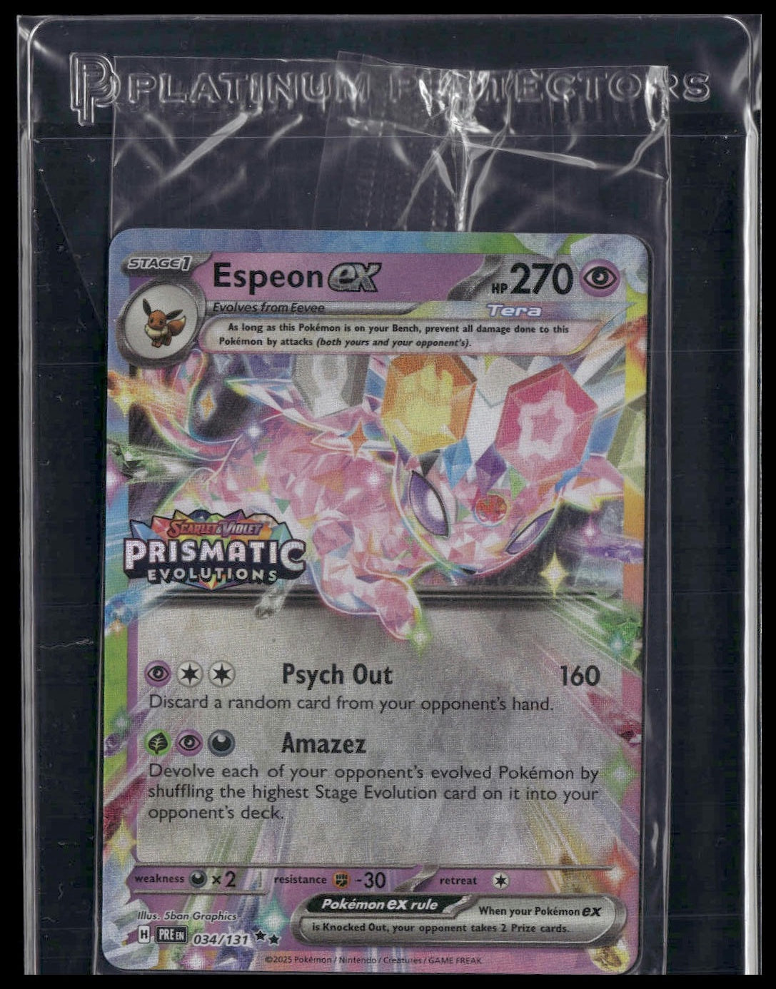 Espeon ex #034/131 STAMP SEALED Prismatic Evolutions Surprise Box Promo NM