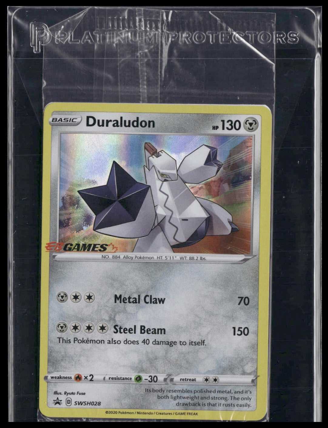 Duraludon #SWSH028 STAMP SEALED EB Games Promo NM