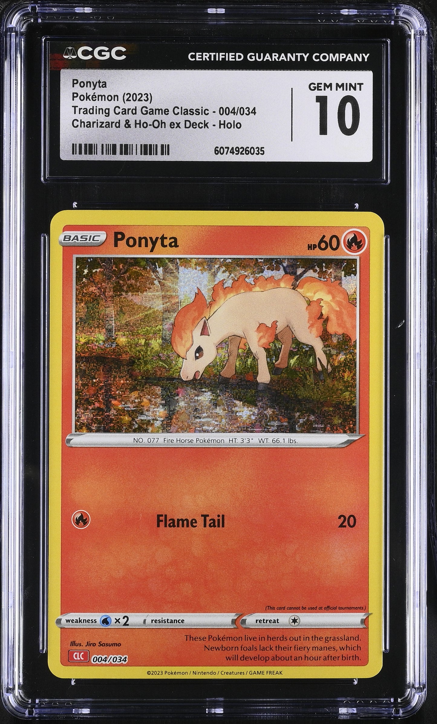 CGC 10 Ponyta #004/034 2023 Trading Card Game Classic