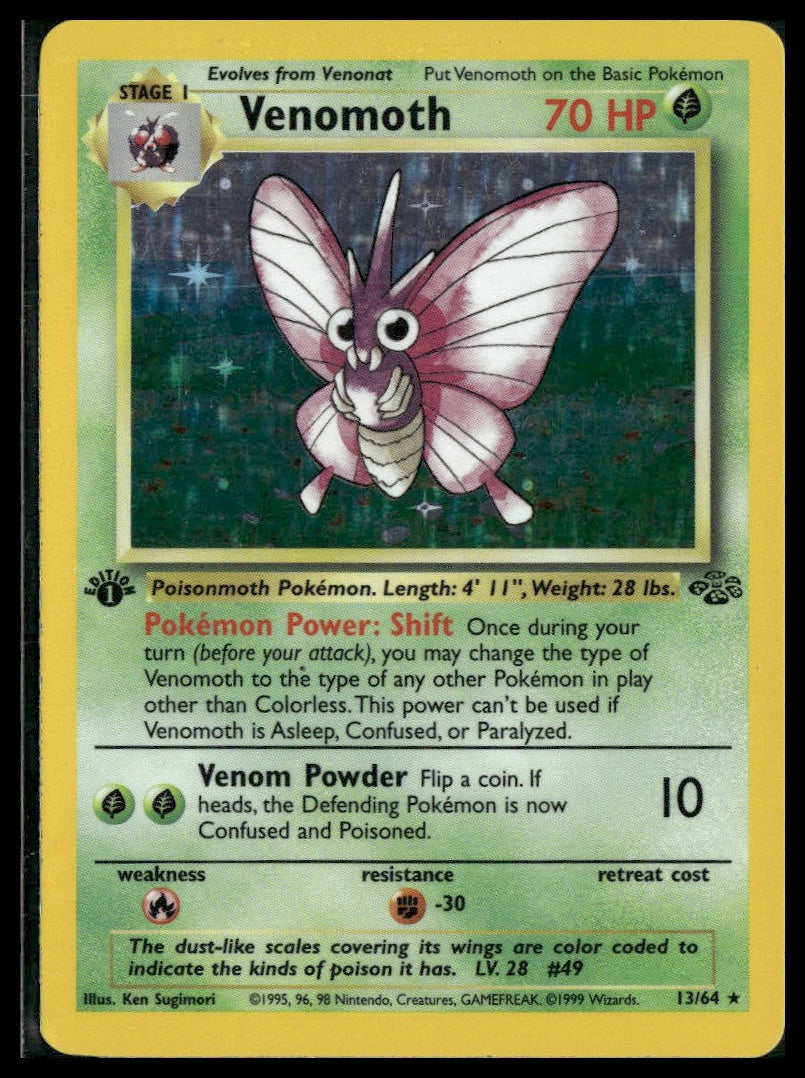 Venomoth #13/64 1st Edition Jungle MP
