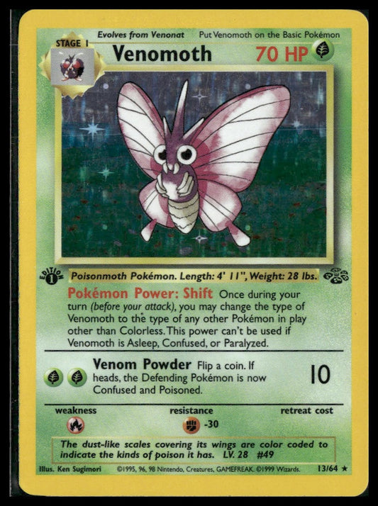 Venomoth #13/64 1st Edition Jungle MP