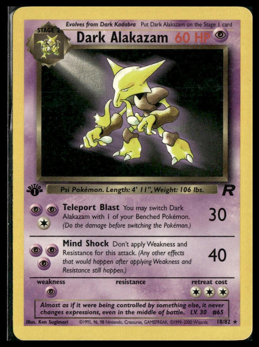 Dark Alakazam #18/82 1st Edition Team Rocket LP