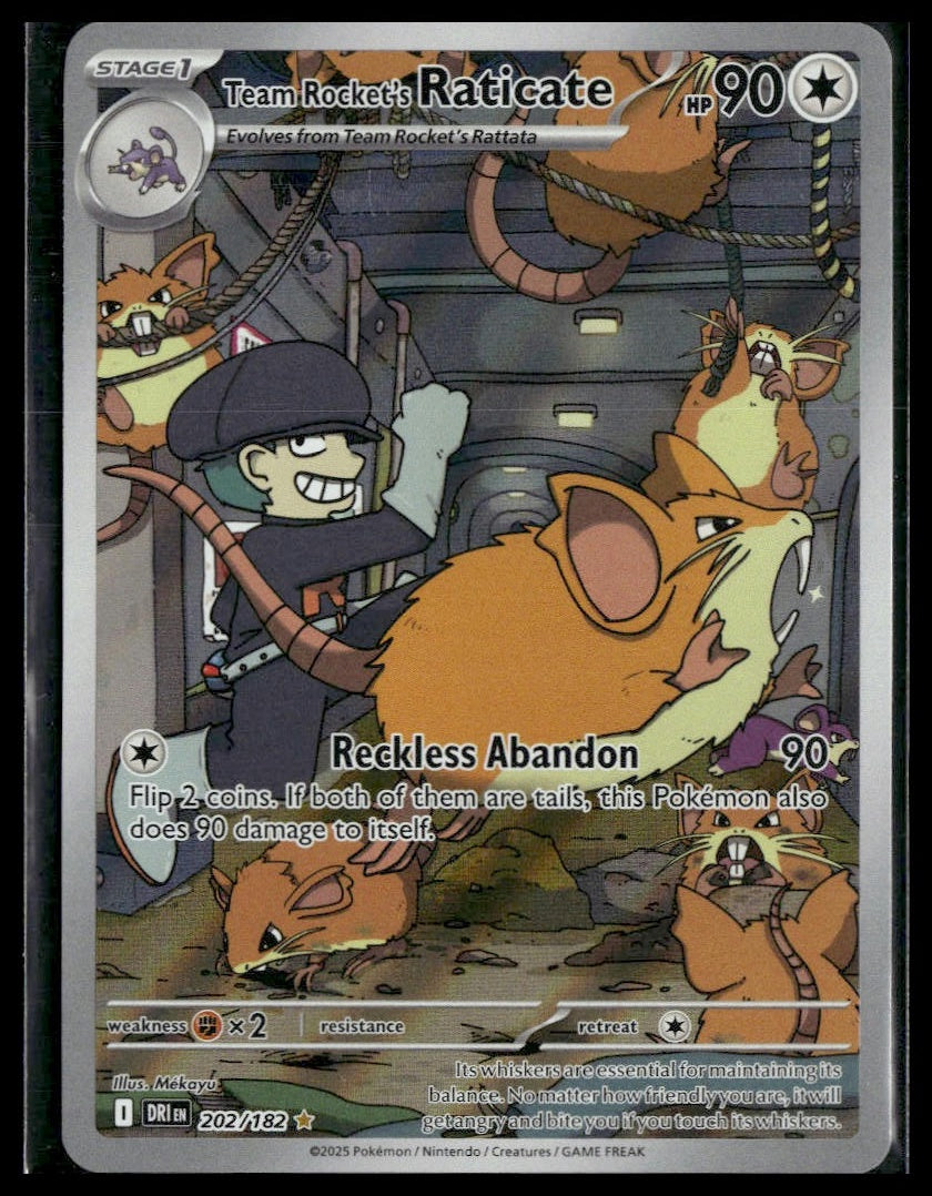 Team Rocket's Raticate #202/182 Destined Rivals VLP