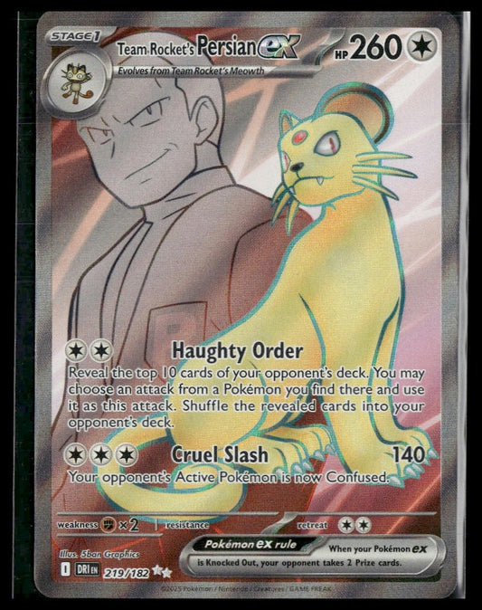 Team Rocket's Persian ex #219/182 Destined Rivals VLP