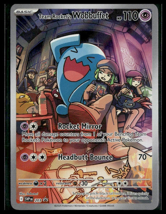 Team Rocket's Wobbuffet #203 Destined Rivals ETB Promo NM