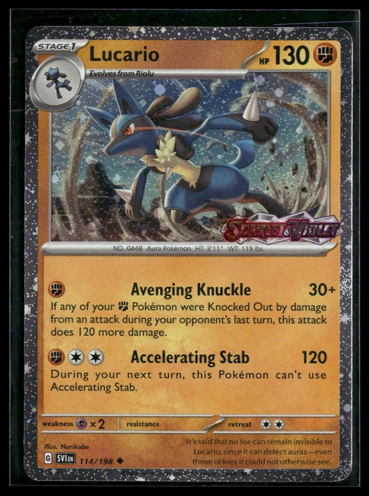 Lucario #114/198 STAMP Scarlet & Violet Promo NM