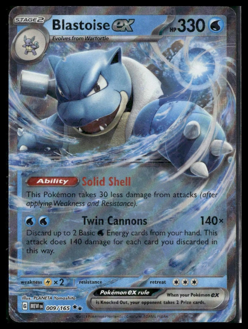 Blastoise ex #009/165 Scarlet & Violet 151 NM