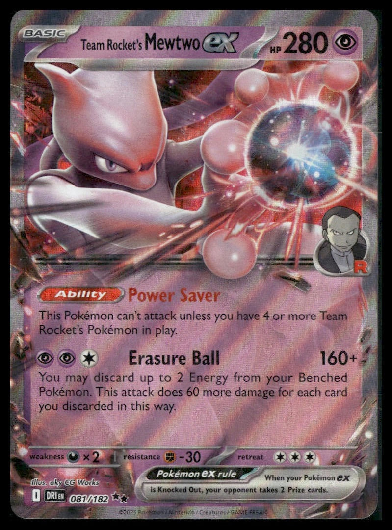 Team Rocket's Mewtwo ex #081/182 Destined Rivals NM