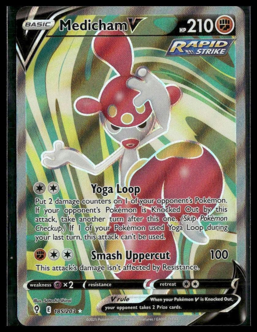 Medicham V (Full Art) #185/203 Evolving Skies NM