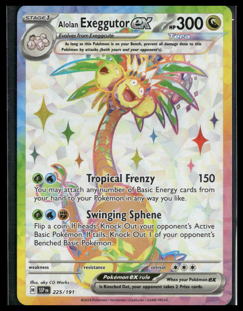 Alolan Exeggutor ex #225/191 Surging Sparks NM