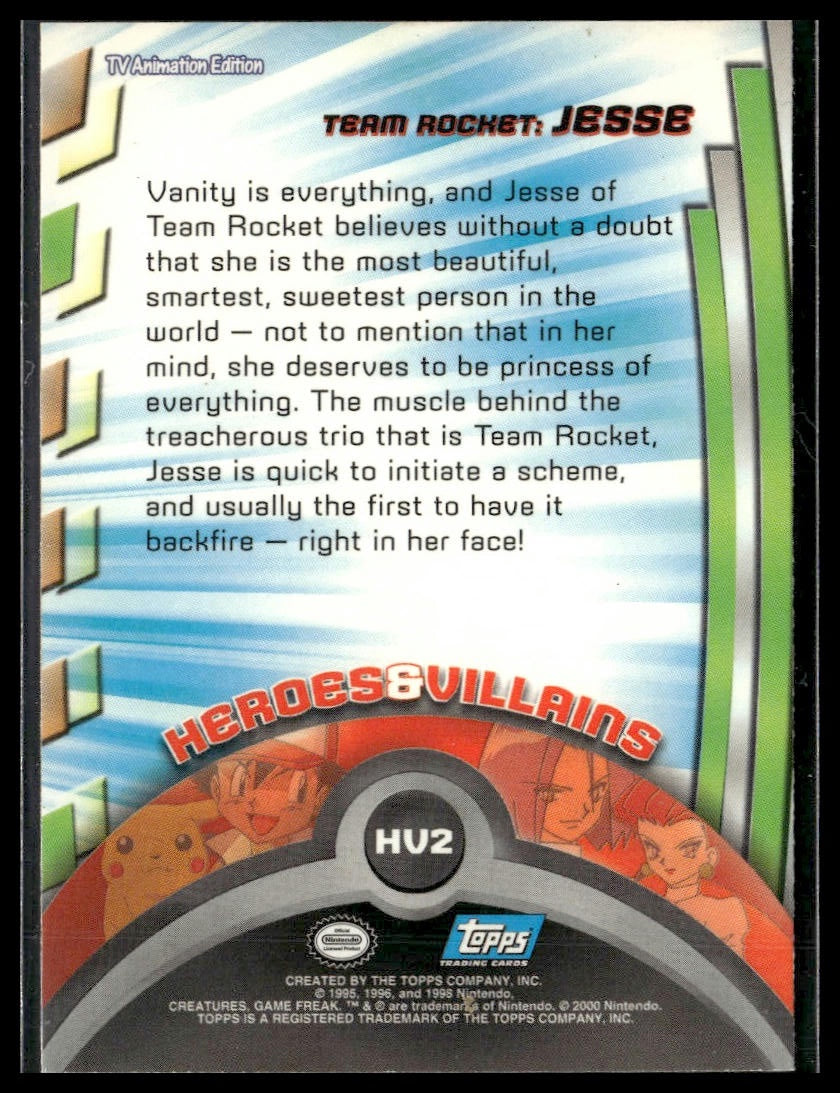 Team Rocket: Jesse #HV2 Topps TV VLP