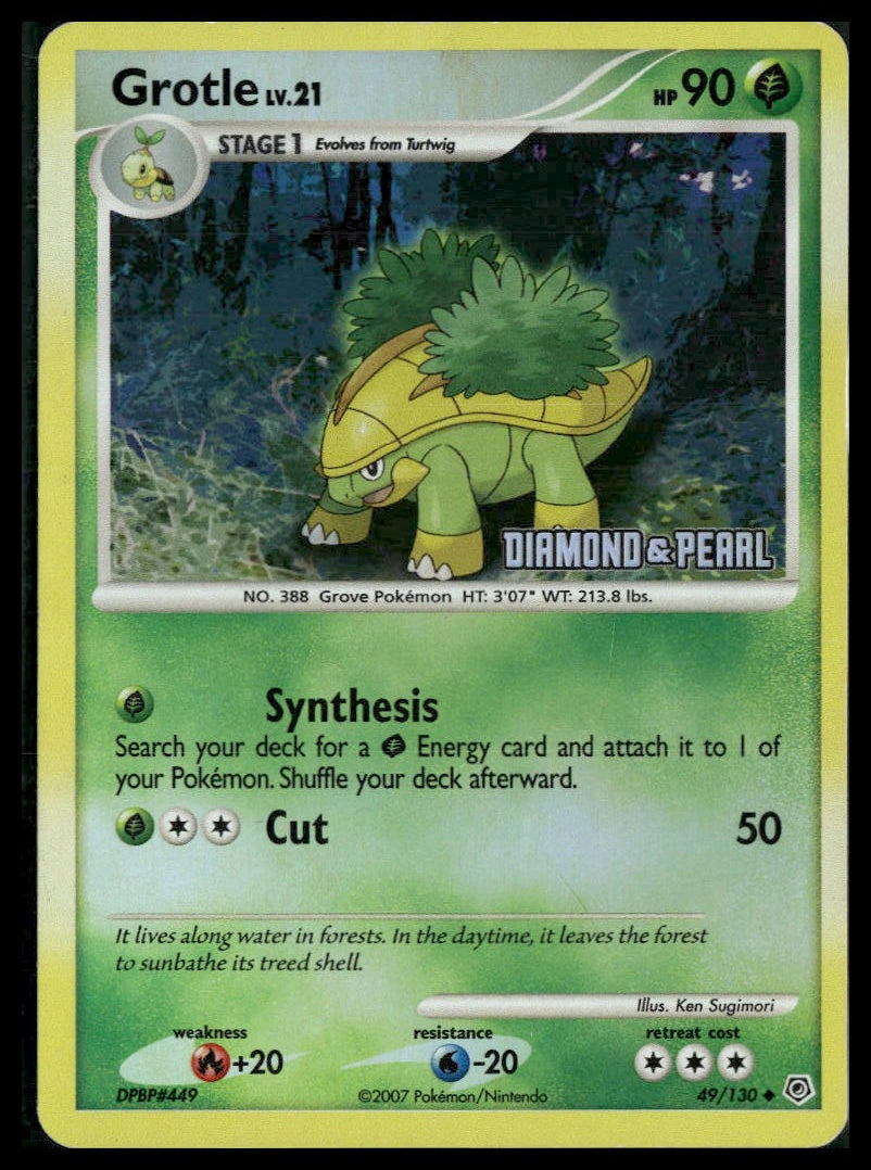Grotle #49/130 STAMP Reverse Holo Diamond and Pearl MP
