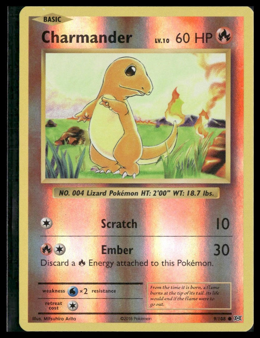 Charmander #9/108 Reverse Holo XY - Evolutions VLP