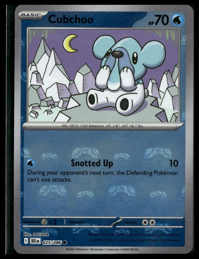 Cubchoo (Master Ball) #025/086 Black Bolt NM