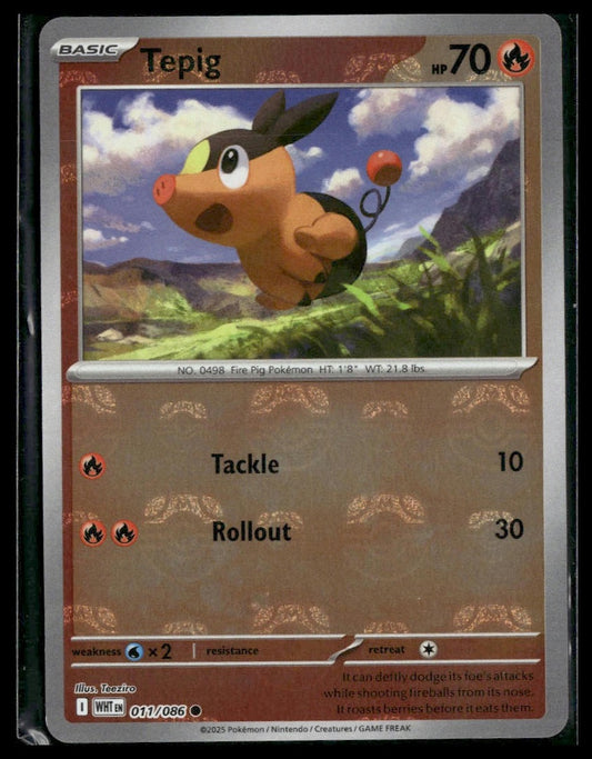 Tepig (Master Ball) #011/086 White Flare NM