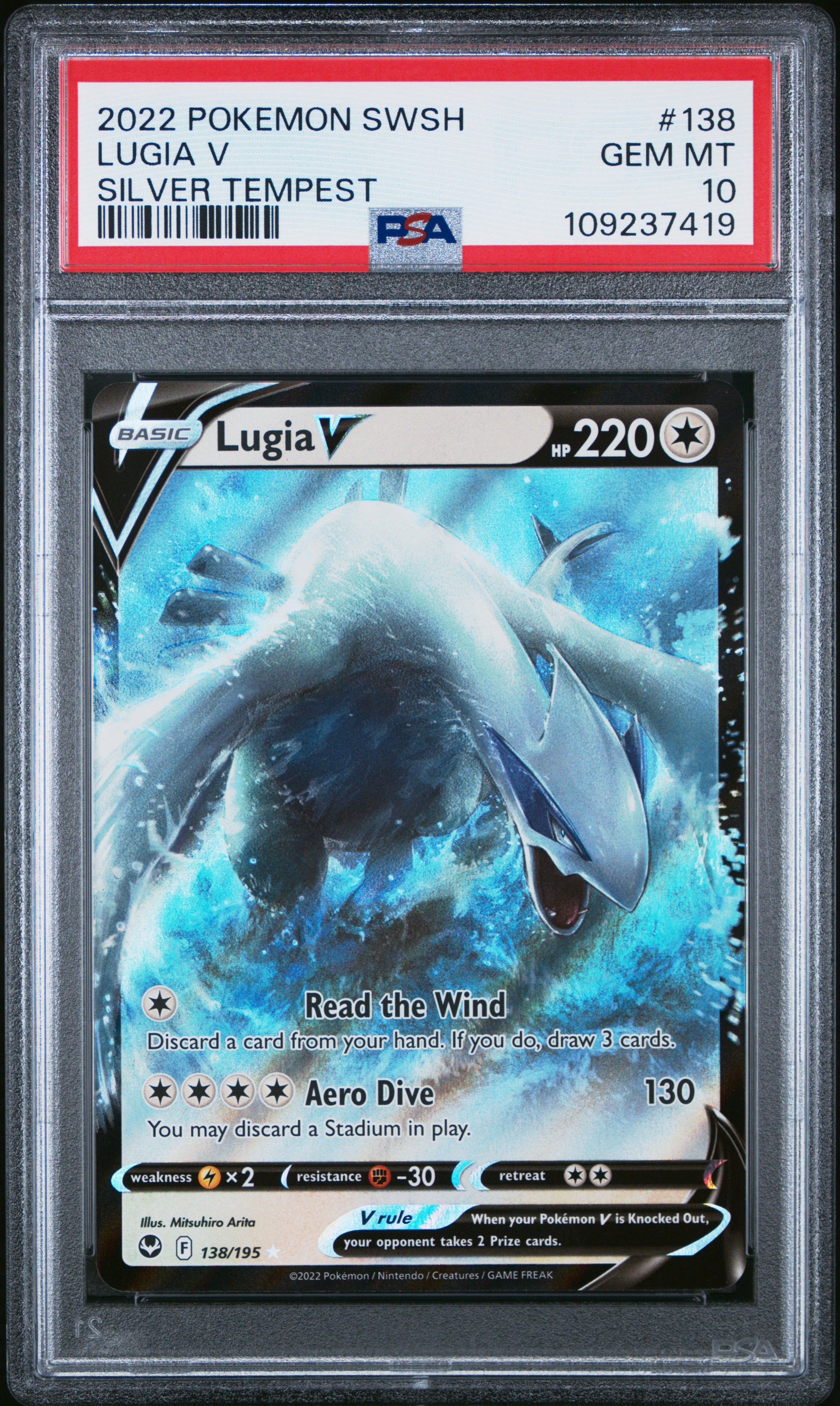 PSA 10 Lugia V #138 Silver Tempest