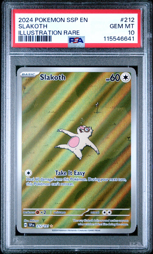 PSA 10 Slakoth #212 Surging Sparks