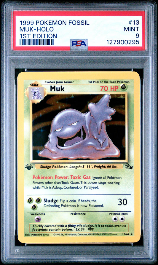 PSA 9 Muk-Holo #13 1999 Pokemon Fossil