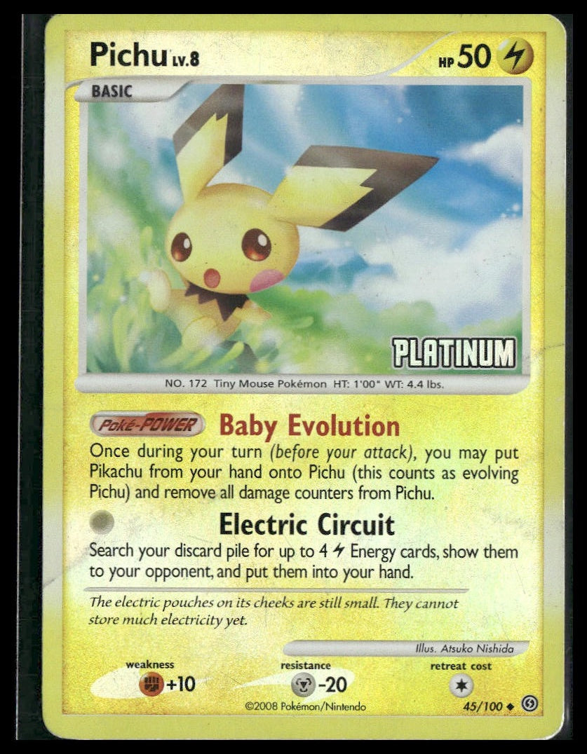 Pichu #45/100 STAMP Reverse Holo Platinum Stormfront MP