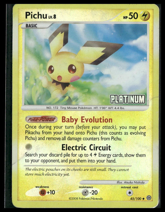 Pichu #45/100 STAMP Reverse Holo Platinum Stormfront MP