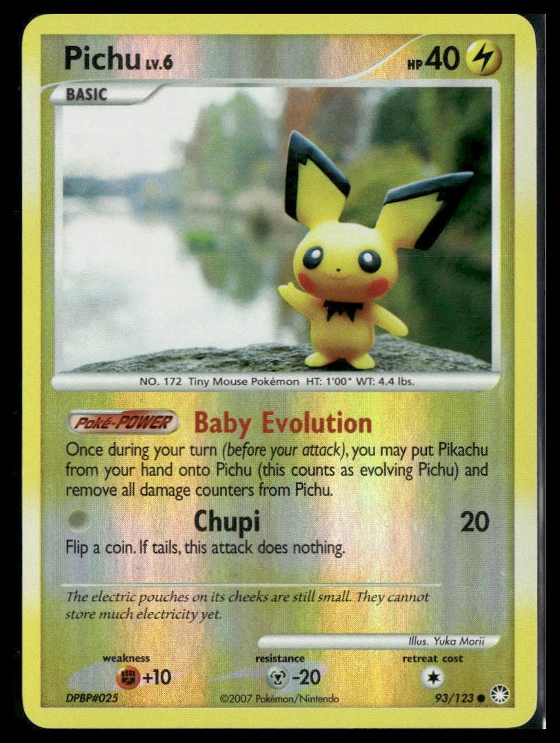 Pichu #93/123 Yuka Morii Reverse Holo Mysterious Treasures LP