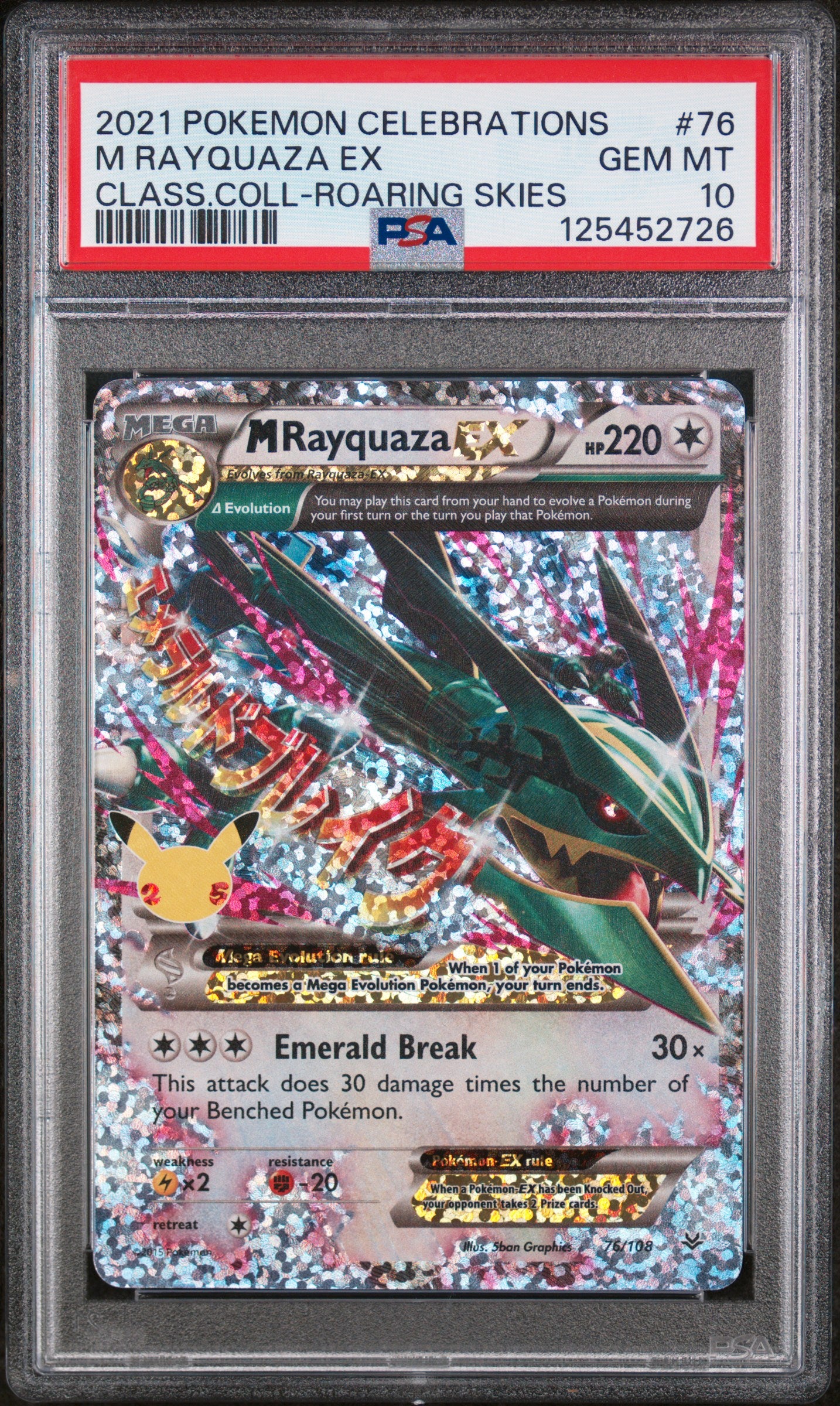 PSA 10 M Rayquaza EX #76 Celebrations Classic Collection
