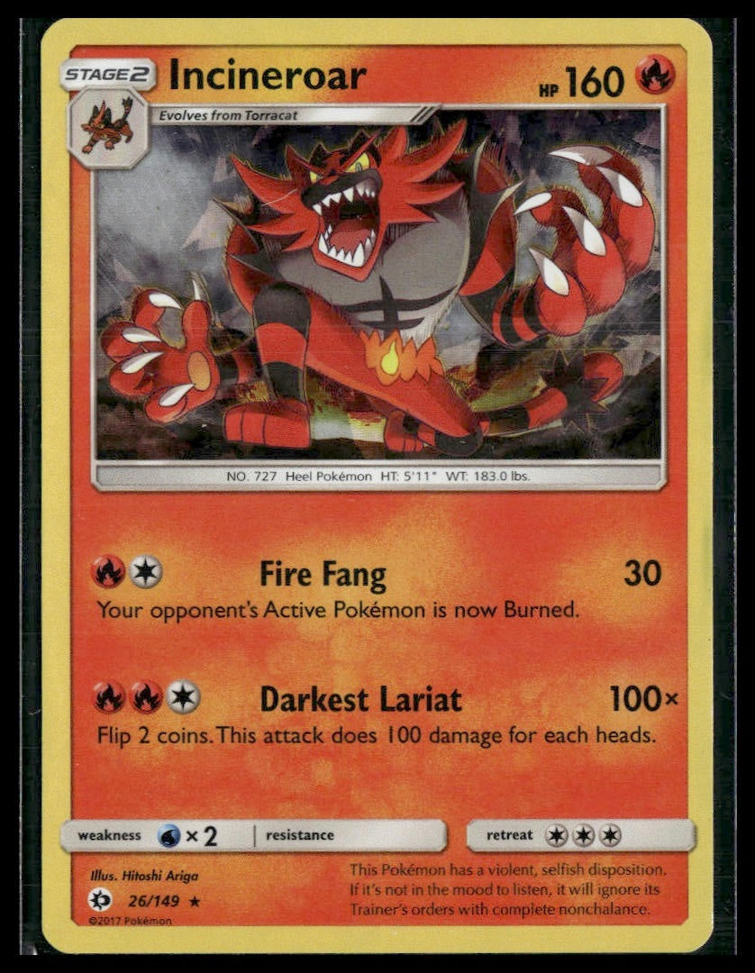 Incineroar #26/149 Cracked Ice SM Base Set MP