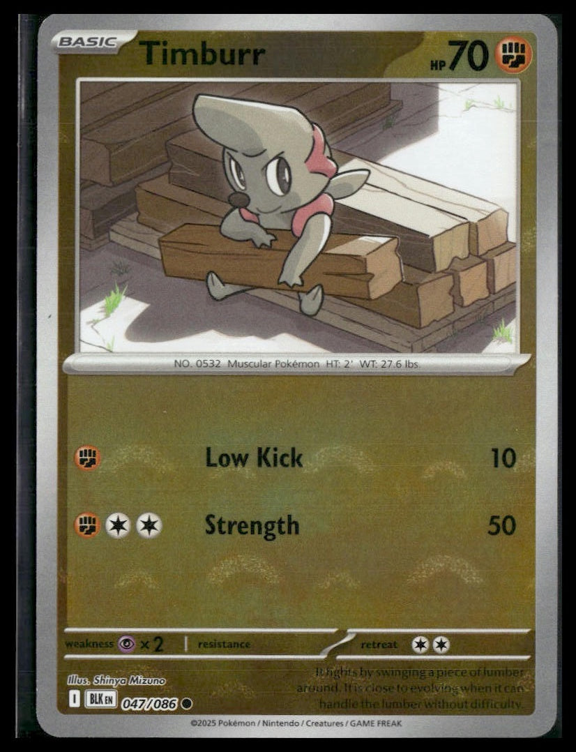 Timburr (Poke Ball) #047/086 Black Bolt NM