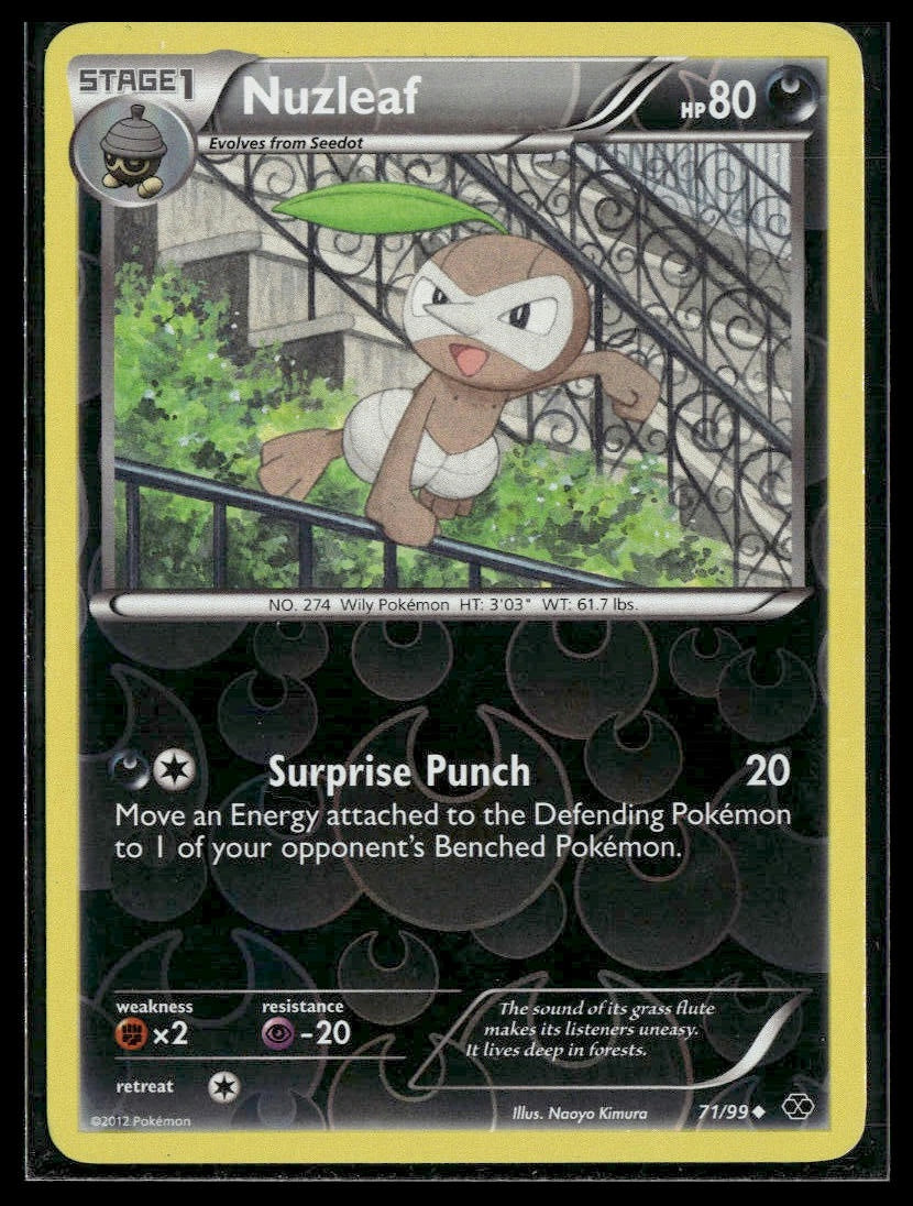 Nuzleaf #71/99 Reverse Holo Next Destinies MP