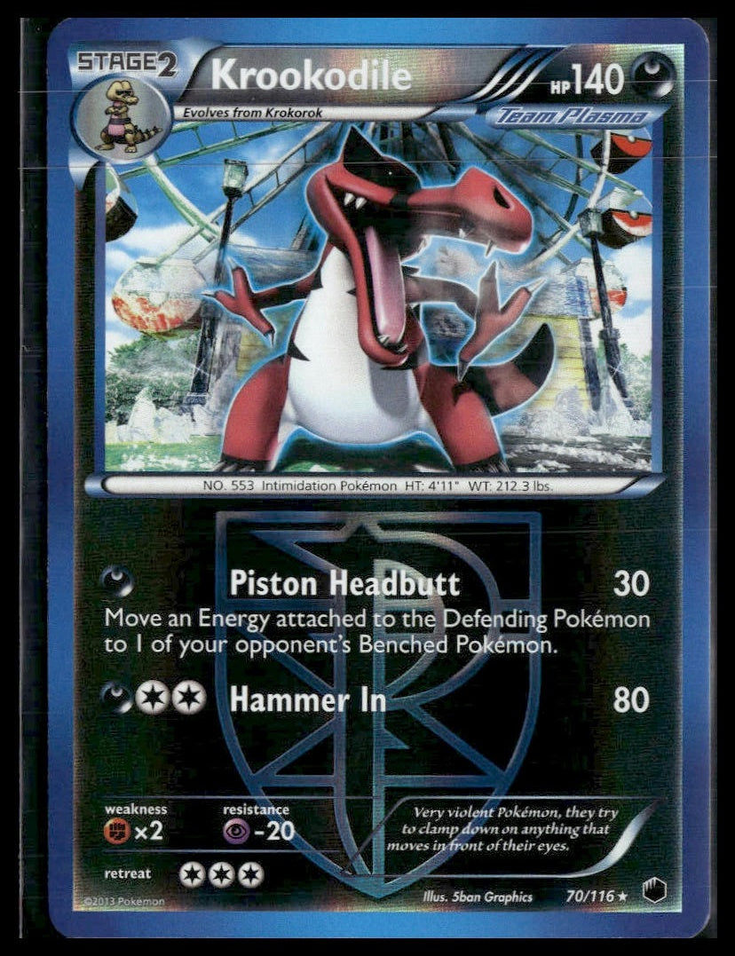 Krookodile #70/116 Reverse Holo Plasma Freeze LP