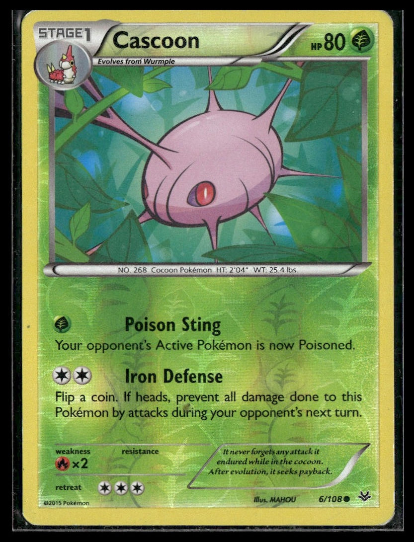 Cascoon #6/108 Reverse Holo Roaring Skies MP