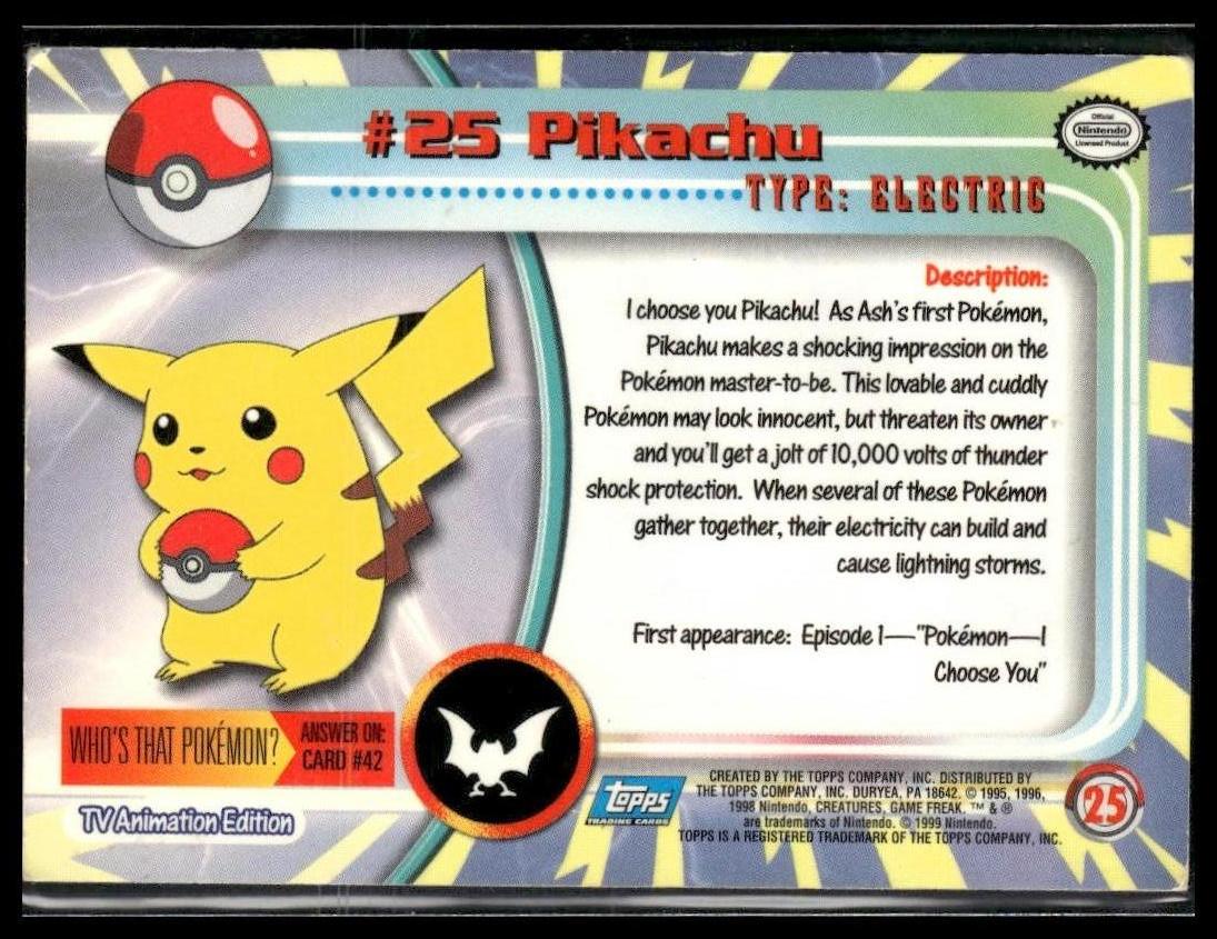 Pikachu #25 Topps TV MP