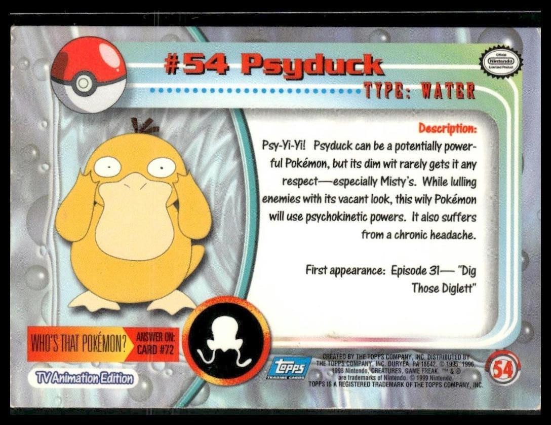 Psyduck #54 Topps TV LP