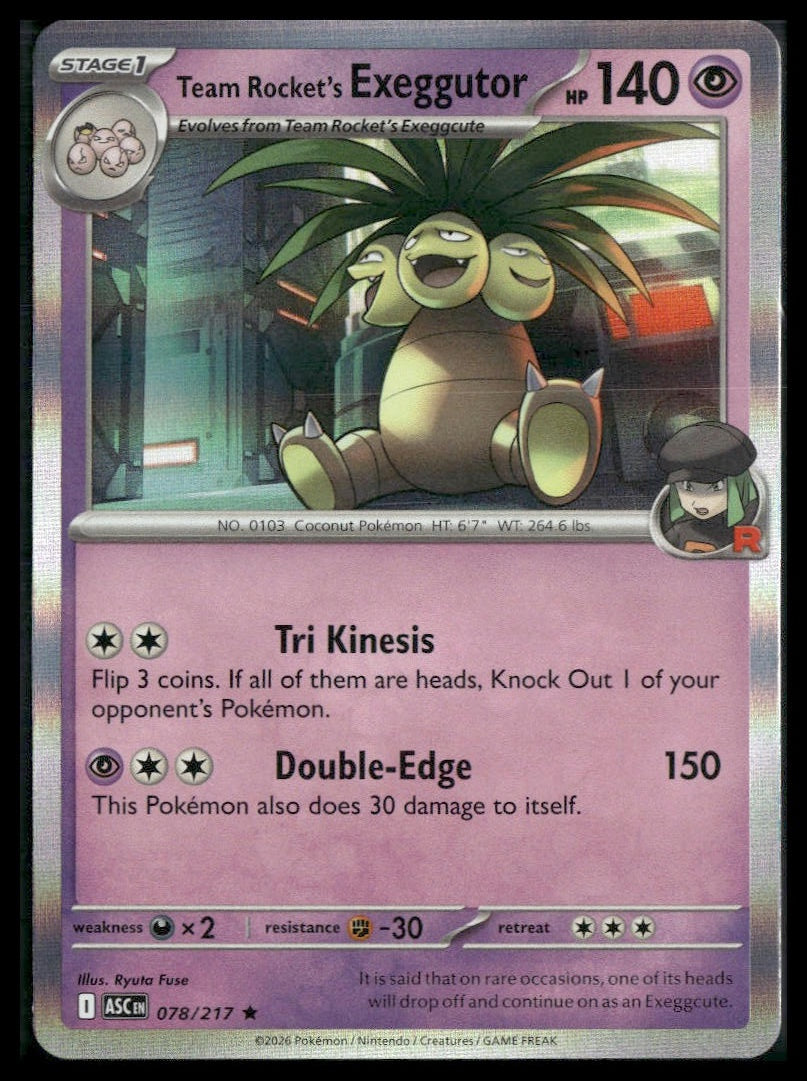 Team Rocket's exeggutor #078/217 Ascended Heroes VLP