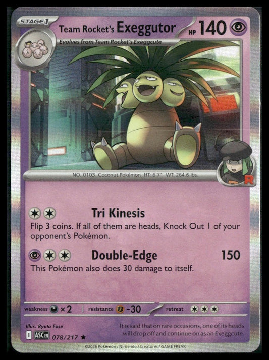 Team Rocket's exeggutor #078/217 Ascended Heroes VLP