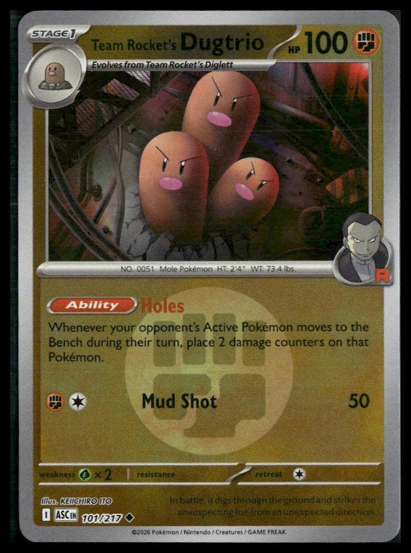Team Rocket's Dugtrio (Energy) #101/217 Ascended Heroes VLP